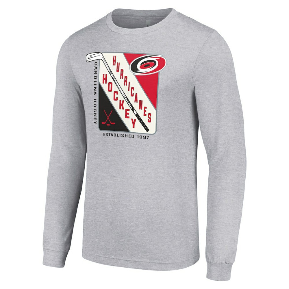 Carolina Hurricanes Starter Shield Long Sleeve Graphic T-Shirt - Heather Gray - NHL