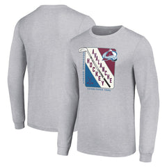Colorado Avalanche Starter Shield Long Sleeve Graphic T-Shirt - Heather Gray - NHL