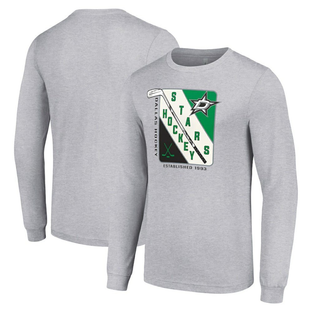 Dallas Stars Starter Shield Long Sleeve Graphic T-Shirt - Heather Gray - NHL