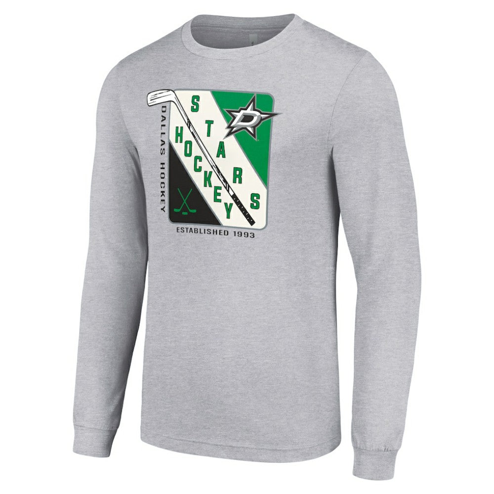 Dallas Stars Starter Shield Long Sleeve Graphic T-Shirt - Heather Gray - NHL
