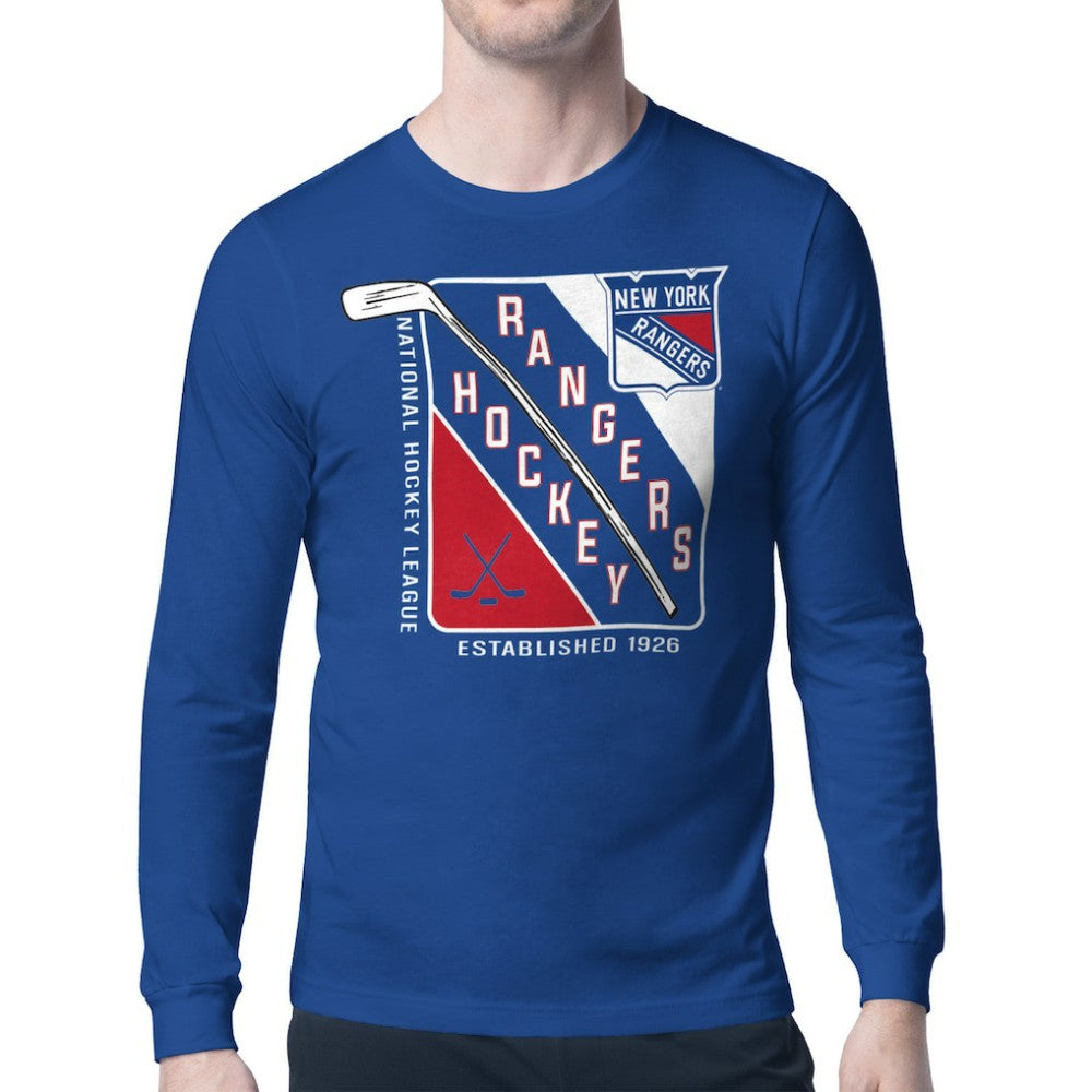 New York Rangers Starter Shield Long Sleeve Graphic T-Shirt - Blue - NHL