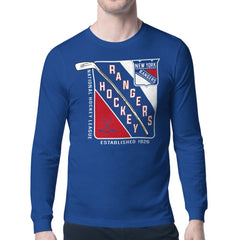 New York Rangers Starter Shield Long Sleeve Graphic T-Shirt - Blue - NHL