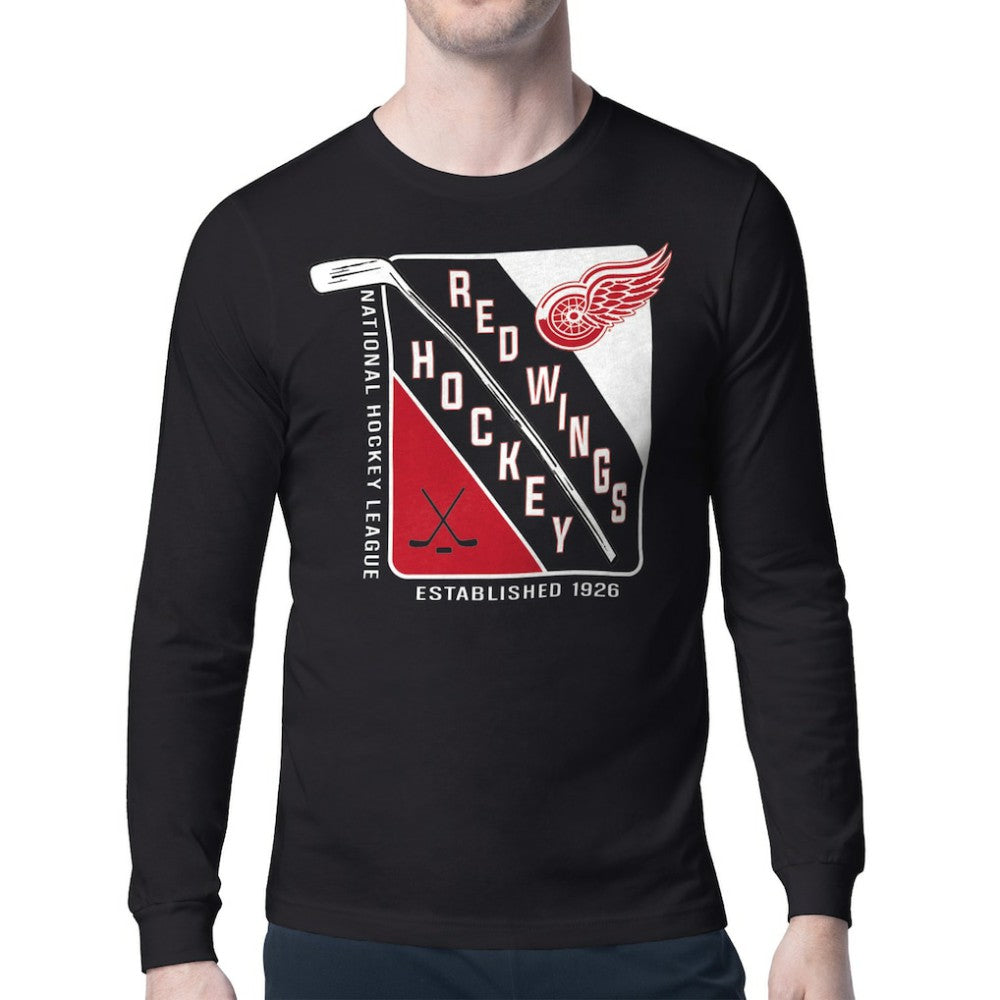 Detroit Red Wings Starter Shield Long Sleeve Graphic T-Shirt - Black - NHL
