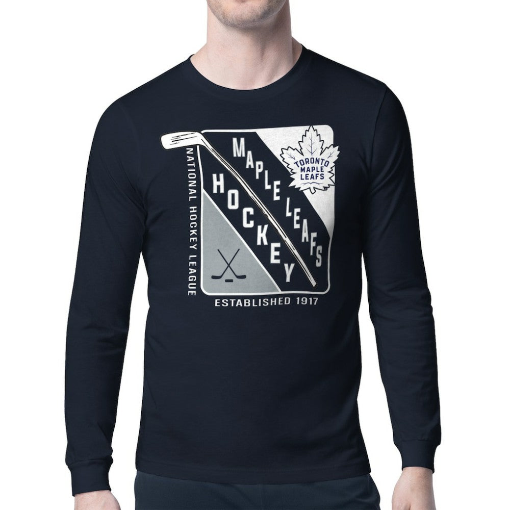 Toronto Maple Leafs Starter Shield Long Sleeve Graphic T-Shirt - Navy - NHL