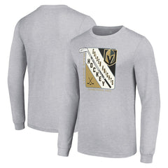 Vegas Golden Knights Starter Shield Long Sleeve Graphic T-Shirt - Heather Gray - NHL