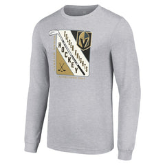 Vegas Golden Knights Starter Shield Long Sleeve Graphic T-Shirt - Heather Gray - NHL