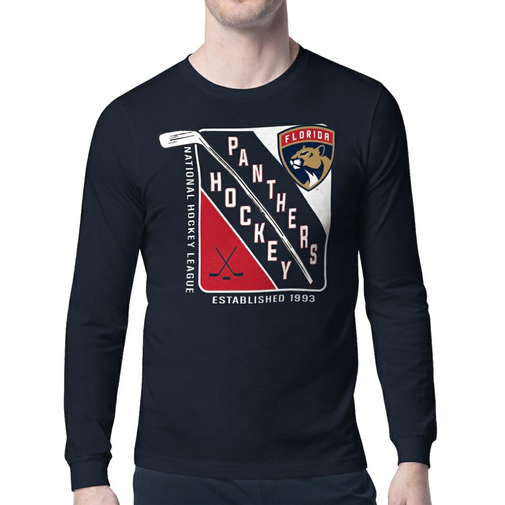 Florida Panthers Starter Shield Long Sleeve Graphic T-Shirt - Navy - NHL
