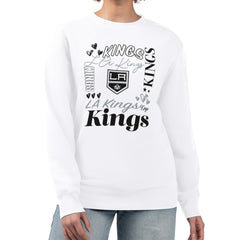 Los Angeles Kings G-III 4Her by Carl Banks Women's Collage Graphic Fleece Long Sleeve Pullover Sweatshirt - White - NHL