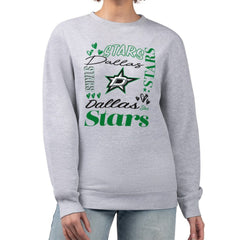 Dallas Stars G-III 4Her by Carl Banks Women's Collage Graphic Fleece Long Sleeve Pullover Sweatshirt - Heather Gray - NHL