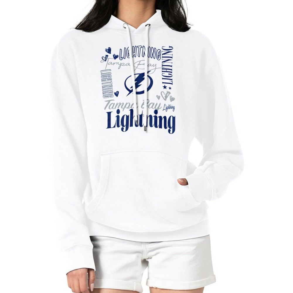 Tampa Bay Lightning G-III 4Her by Carl Banks Women's Collage Team Graphic Tri-Blend Fleece Pullover Hoodie - White - NHL