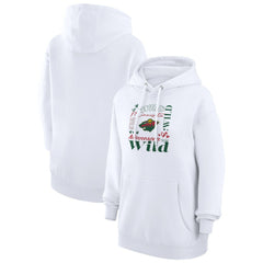 Minnesota Wild G-III 4Her by Carl Banks Women's Collage Team Graphic Tri-Blend Fleece Pullover Hoodie - White - NHL