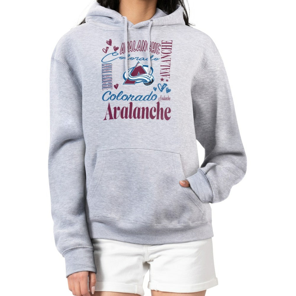 Colorado Avalanche G-III 4Her by Carl Banks Women's Collage Team Graphic Fleece Pullover Hoodie - Heather Gray - NHL