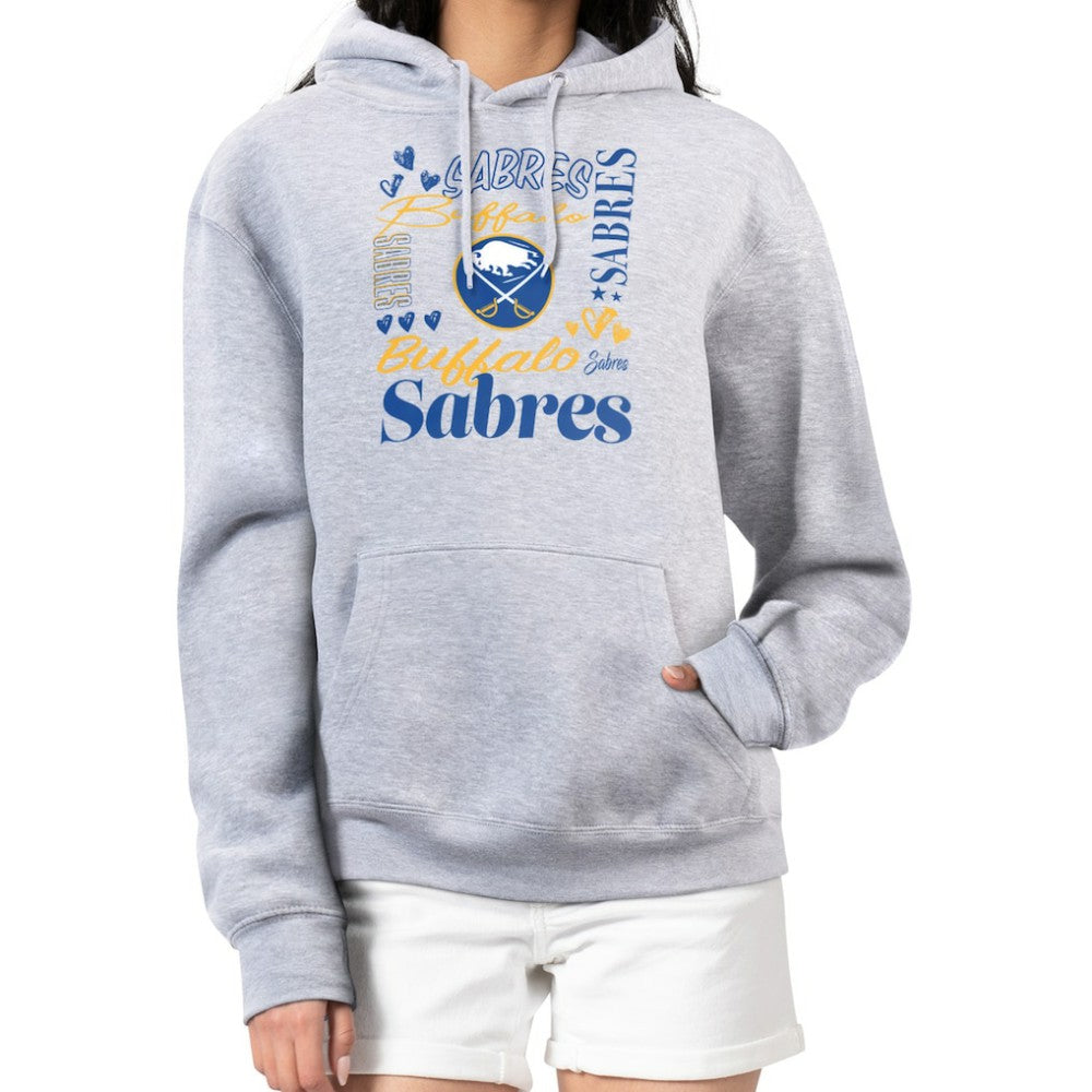 Buffalo Sabres G-III 4Her by Carl Banks Women's Collage Team Graphic Fleece Pullover Hoodie - Heather Gray - NHL