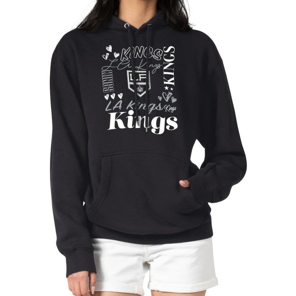 Los Angeles Kings G-III 4Her by Carl Banks Women's Collage Team Graphic Tri-Blend Fleece Pullover Hoodie - Black - NHL