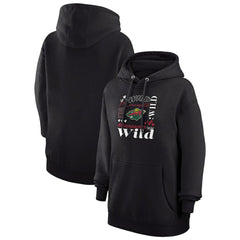 Minnesota Wild G-III 4Her by Carl Banks Women's Collage Team Graphic Tri-Blend Fleece Pullover Hoodie - Black - NHL