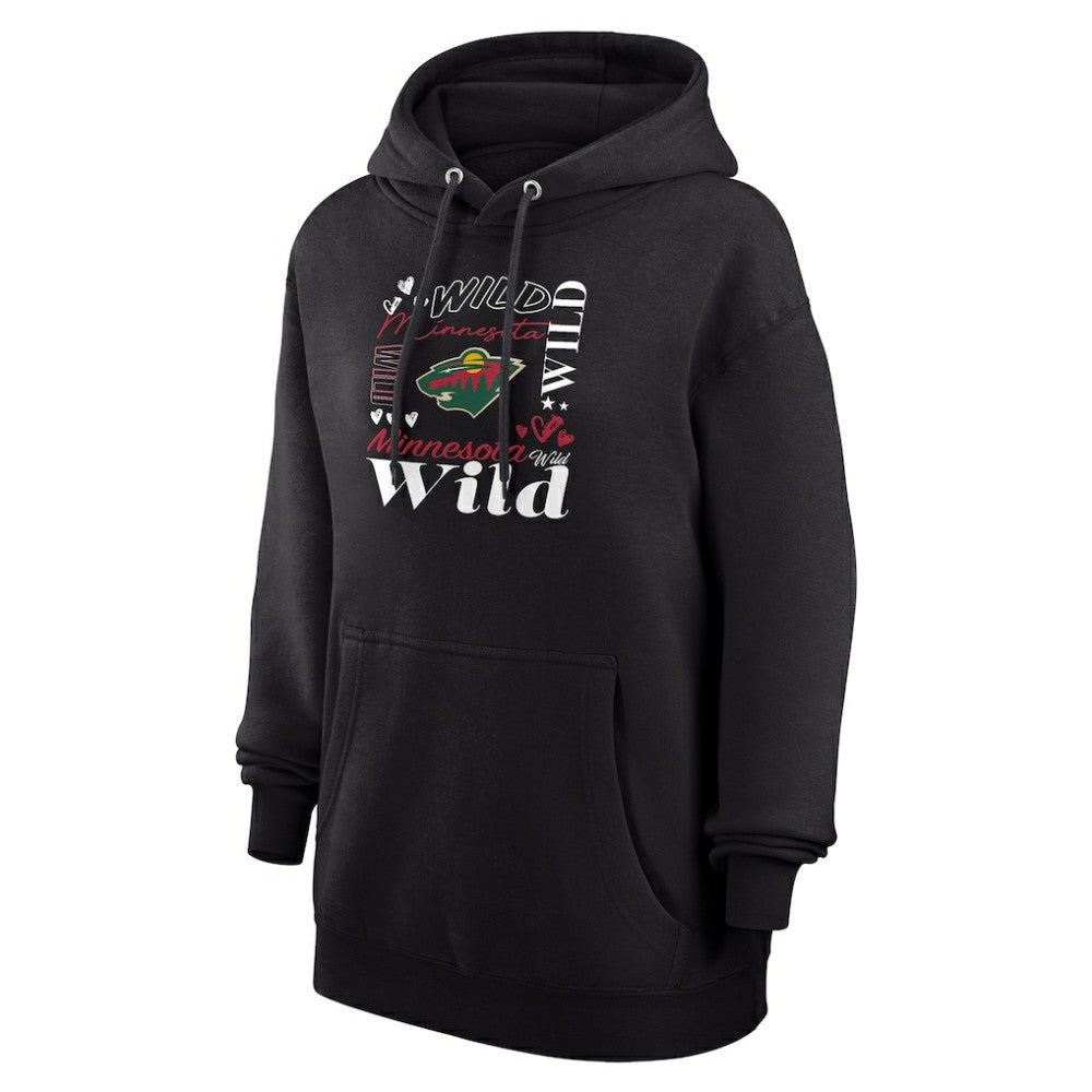 Minnesota Wild G-III 4Her by Carl Banks Women's Collage Team Graphic Tri-Blend Fleece Pullover Hoodie - Black - NHL