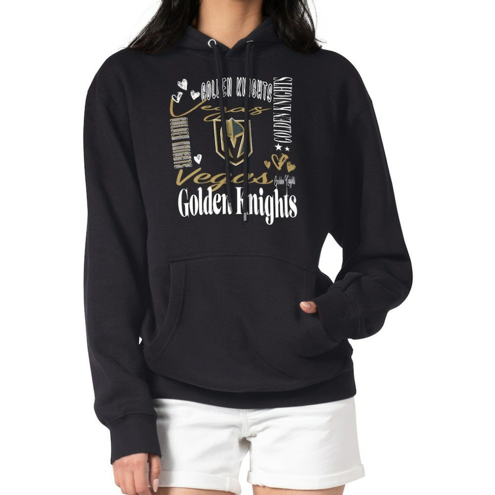 Vegas Golden Knights G-III 4Her by Carl Banks Women's Collage Team Graphic Tri-Blend Fleece Pullover Hoodie - Black - NHL