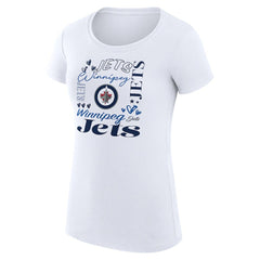 Winnipeg Jets G-III 4Her by Carl Banks Women's Super-Slim Fit Lightweight Collage Team Graphic T-Shirt - White - NHL