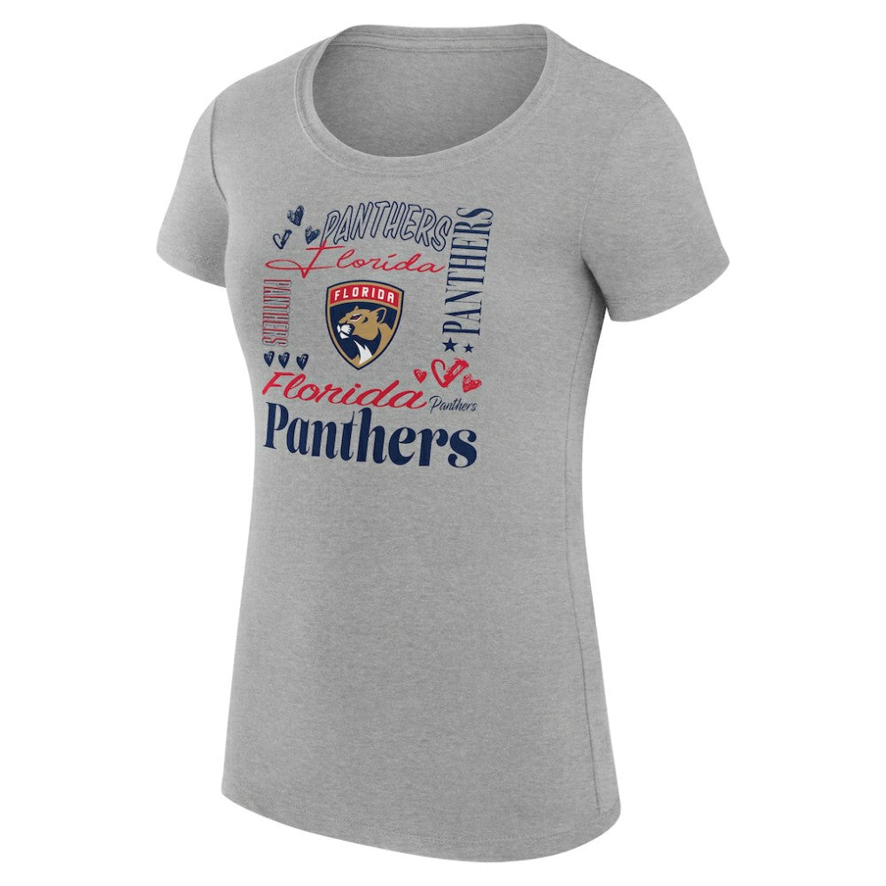 Florida Panthers G-III 4Her by Carl Banks Women's Super-Slim Fit Lightweight Collage Team Graphic T-Shirt - Heather Gray - NHL