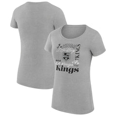 Los Angeles Kings G-III 4Her by Carl Banks Women's Super-Slim Fit Lightweight Collage Team Graphic T-Shirt - Heather Gray - NHL