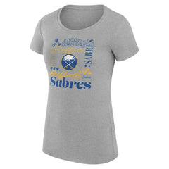 Buffalo Sabres G-III 4Her by Carl Banks Women's Super-Slim Fit Lightweight Collage Team Graphic T-Shirt - Heather Gray - NHL