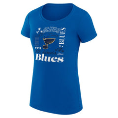 St. Louis Blues G-III 4Her by Carl Banks Women's Super-Slim Fit Lightweight Collage Team Graphic T-Shirt - Blue - NHL