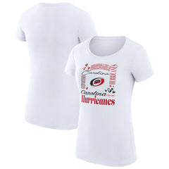 Carolina Hurricanes G-III 4Her by Carl Banks Women's Super-Slim Fit Lightweight Collage Team Graphic T-Shirt - White - NHL