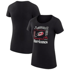 Carolina Hurricanes G-III 4Her by Carl Banks Women's Super-Slim Fit Lightweight Collage Team Graphic T-Shirt - Black - NHL