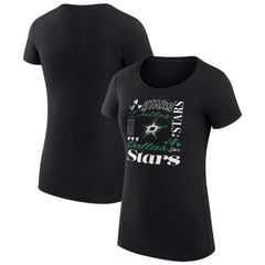 Dallas Stars G-III 4Her by Carl Banks Women's Super-Slim Fit Lightweight Collage Team Graphic T-Shirt - Black - NHL