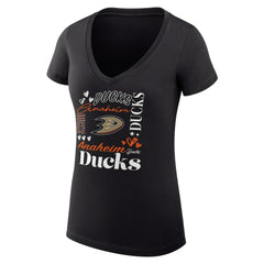 Anaheim Ducks G-III 4Her by Carl Banks Women's Super-Slim Fit Lightweight Collage Team Graphic T-Shirt - Black - NHL