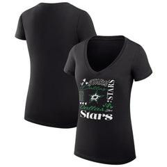 Dallas Stars G-III 4Her by Carl Banks Women's Super-Slim Fit Lightweight Collage Team Graphic T-Shirt - Black - NHL