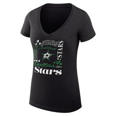 Dallas Stars G-III 4Her by Carl Banks Women's Super-Slim Fit Lightweight Collage Team Graphic T-Shirt - Black - NHL