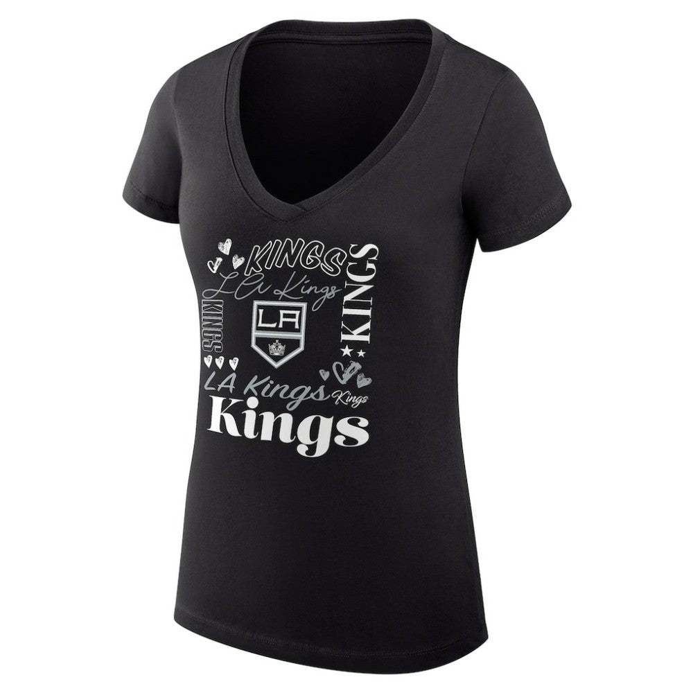 Los Angeles Kings G-III 4Her by Carl Banks Women's Super-Slim Fit Lightweight Collage Team Graphic T-Shirt - Black - NHL