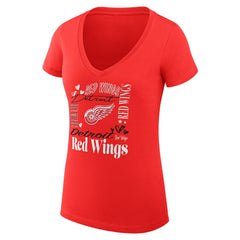 Detroit Red Wings G-III 4Her by Carl Banks Women's Super-Slim Fit Lightweight Collage Team Graphic T-Shirt - Red - NHL