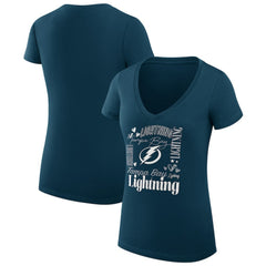 Tampa Bay Lightning G-III 4Her by Carl Banks Women's Super-Slim Fit Lightweight Collage Team Graphic T-Shirt - Blue - NHL