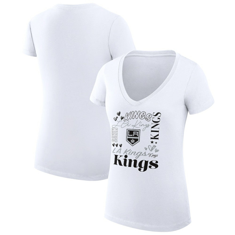 Los Angeles Kings G-III 4Her by Carl Banks Women's Super-Slim Fit Lightweight Collage Team Graphic T-Shirt - White - NHL