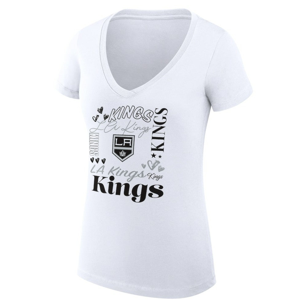 Los Angeles Kings G-III 4Her by Carl Banks Women's Super-Slim Fit Lightweight Collage Team Graphic T-Shirt - White - NHL