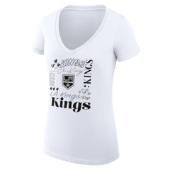 Los Angeles Kings G-III 4Her by Carl Banks Women's Super-Slim Fit Lightweight Collage Team Graphic T-Shirt - White - NHL