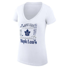 Toronto Maple Leafs G-III 4Her by Carl Banks Women's Super-Slim Fit Lightweight Collage Team Graphic T-Shirt - White - NHL