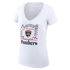 Florida Panthers G-III 4Her by Carl Banks Women's Super-Slim Fit Lightweight Collage Team Graphic T-Shirt - White - NHL