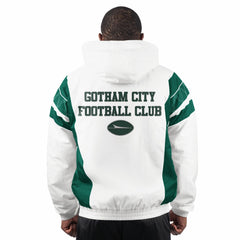 New York Jets Starter Gotham City Half-Zip Hoodie Jacket White | NFL