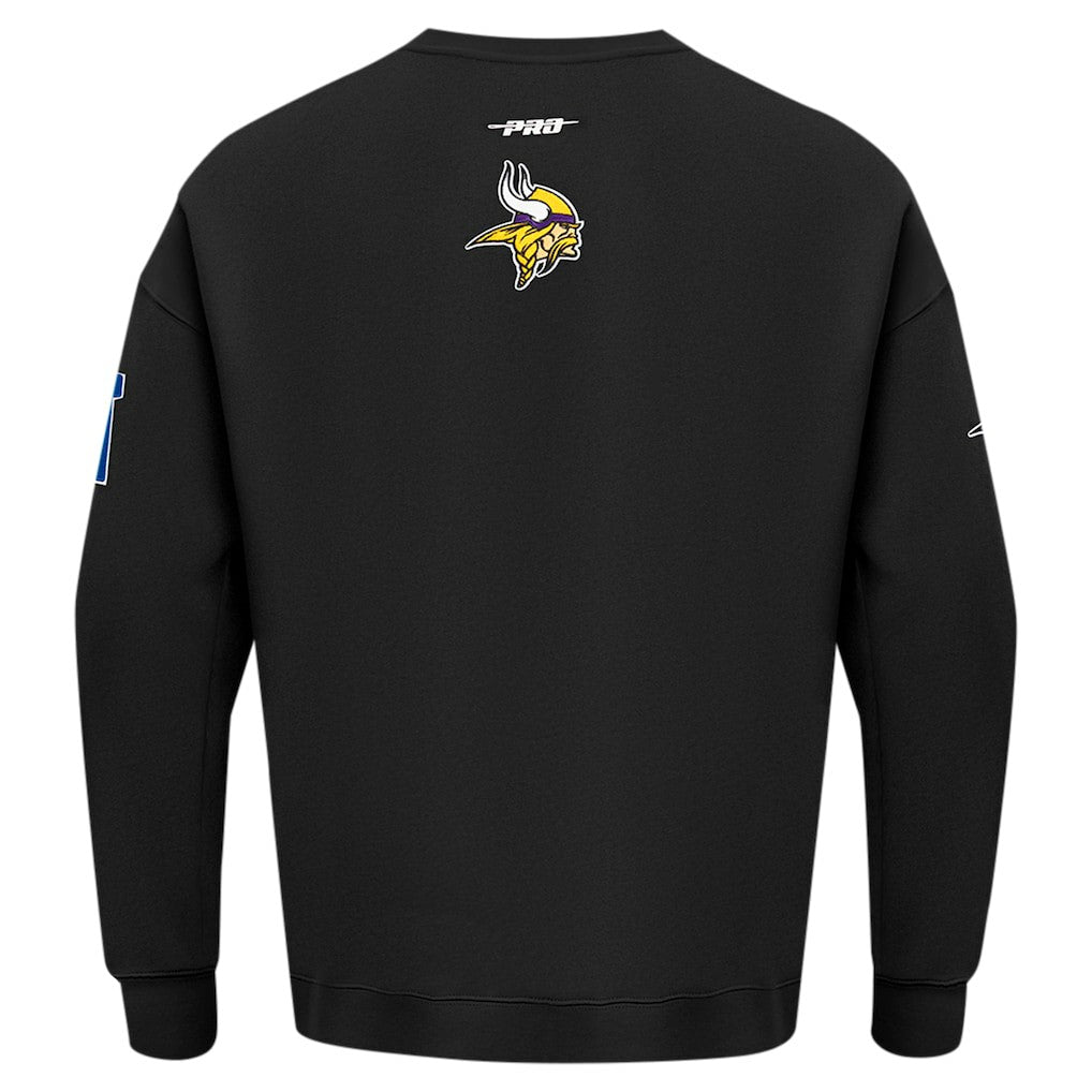 Minnesota Vikings Pro Standard Turn It Up Drop Shoulder Pullover Sweatshirt Black | NFL