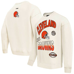 Cleveland Browns Pro Standard Turn It Up Pullover Sweatshirt Cream | NFL