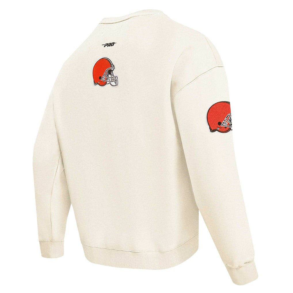Cleveland Browns Pro Standard Turn It Up Pullover Sweatshirt Cream | NFL