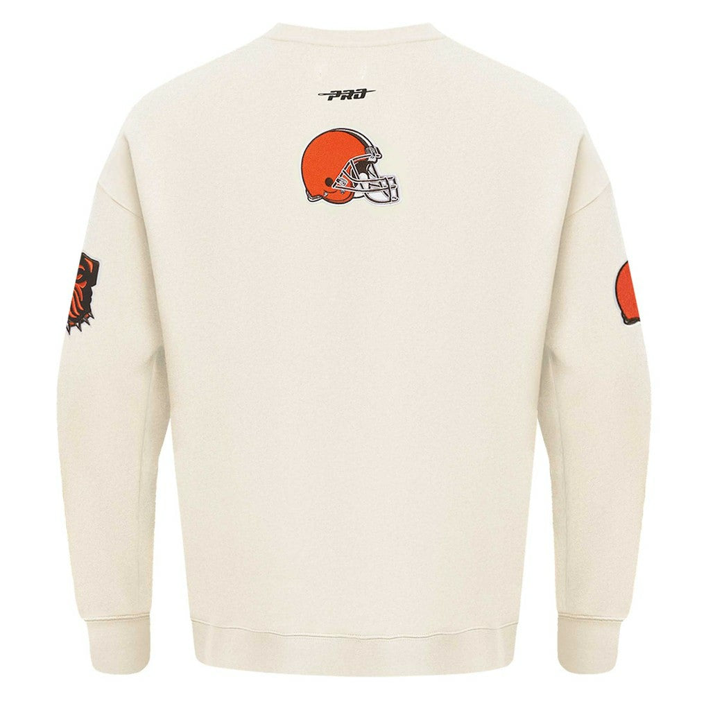 Cleveland Browns Pro Standard Turn It Up Pullover Sweatshirt Cream | NFL