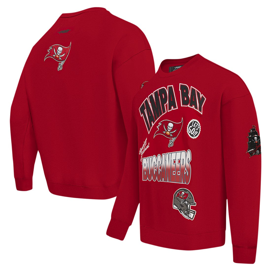 Tampa Bay Buccaneers Pro Standard Turn It Up Drop Shoulder Pullover Sweatshirt Red | NFL