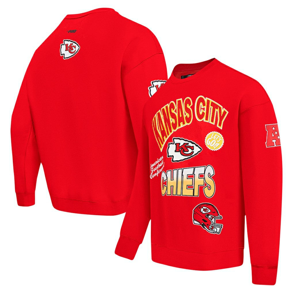 Kansas City Chiefs Pro Standard Turn It Up Drop Shoulder Pullover Sweatshirt Red | NFL
