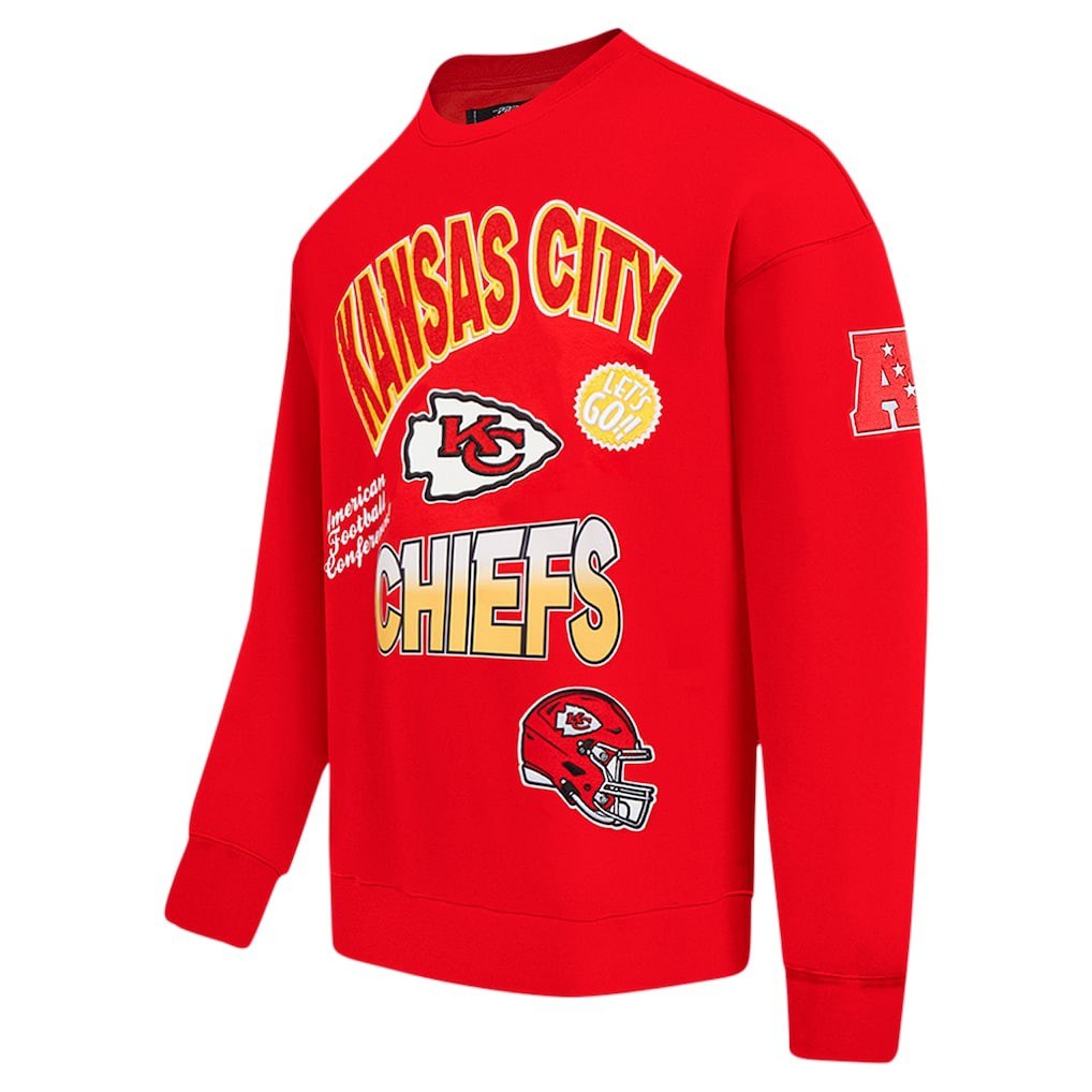 Kansas City Chiefs Pro Standard Turn It Up Drop Shoulder Pullover Sweatshirt Red | NFL
