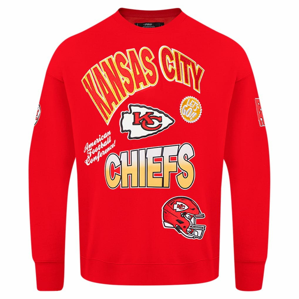 Kansas City Chiefs Pro Standard Turn It Up Drop Shoulder Pullover Sweatshirt Red | NFL