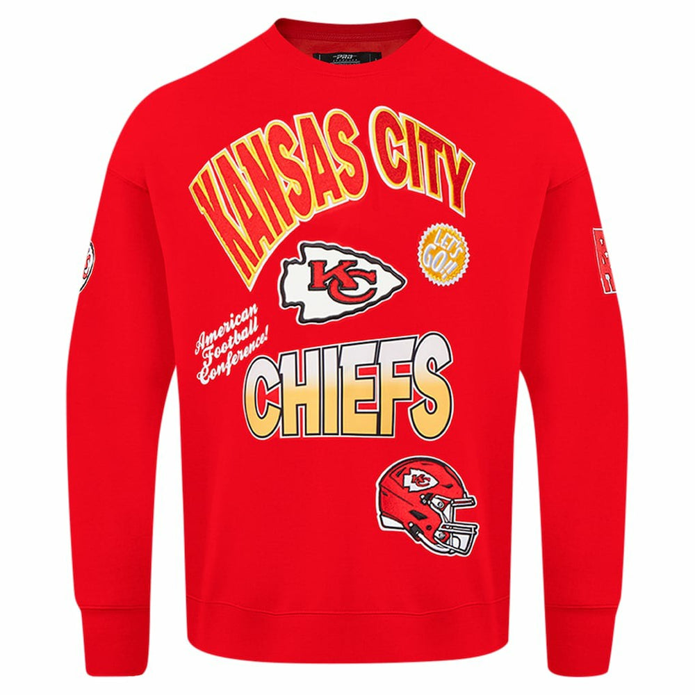 Kansas City Chiefs Pro Standard Turn It Up Drop Shoulder Pullover Sweatshirt Red | NFL